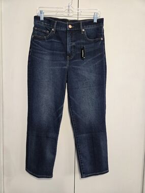 NWT Express High Rise Straight Ankle Jeans Dark Wash Women's 8S